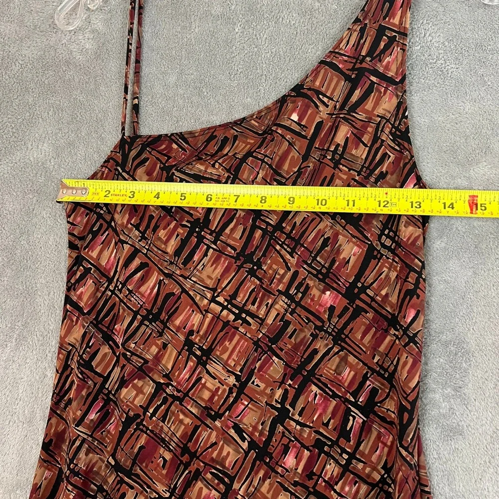 Vintage Y2K Midi Bodycon Dress Womens M Asymetrical Abstract Made in USA